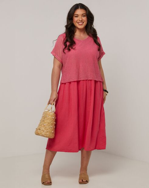 Robe en Coton & Lin Zoe rose