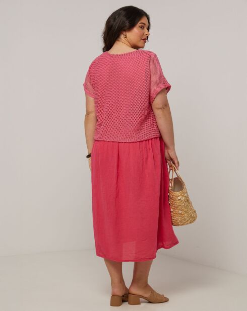 Robe en Coton & Lin Zoe rose