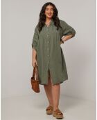 Robe 100% Lin Ariane kaki
