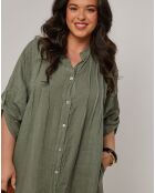 Robe 100% Lin Ariane kaki