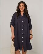 Robe 100% Lin Ariane marine