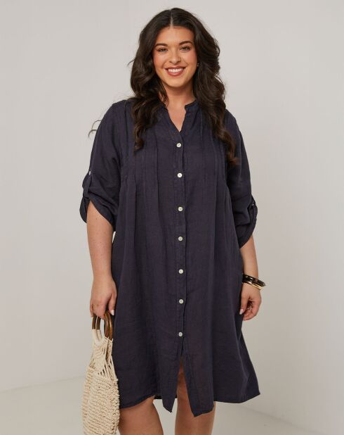 Robe 100% Lin Ariane marine