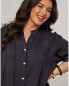 Robe 100% Lin Ariane marine