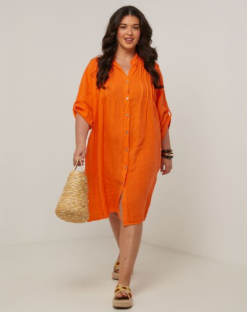 Robe 100% Lin Ariane orange