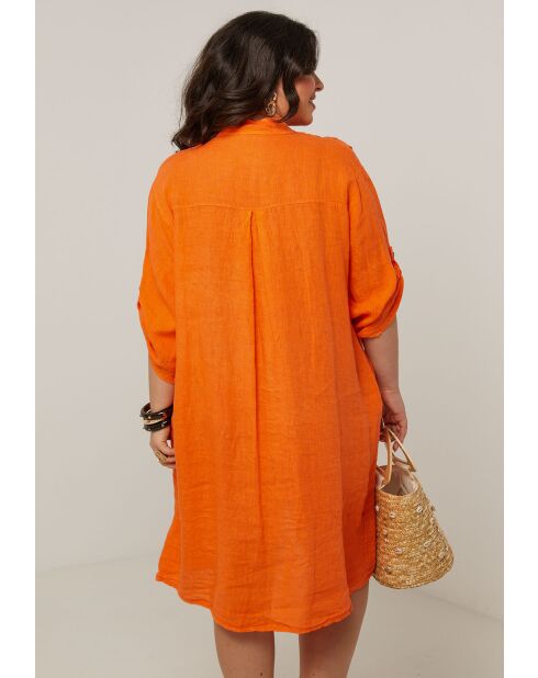 Robe 100% Lin Ariane orange