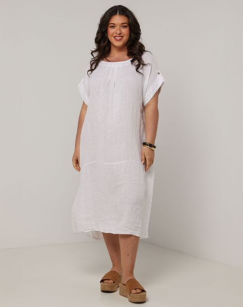 Robe 100% Lin Ranya blanche