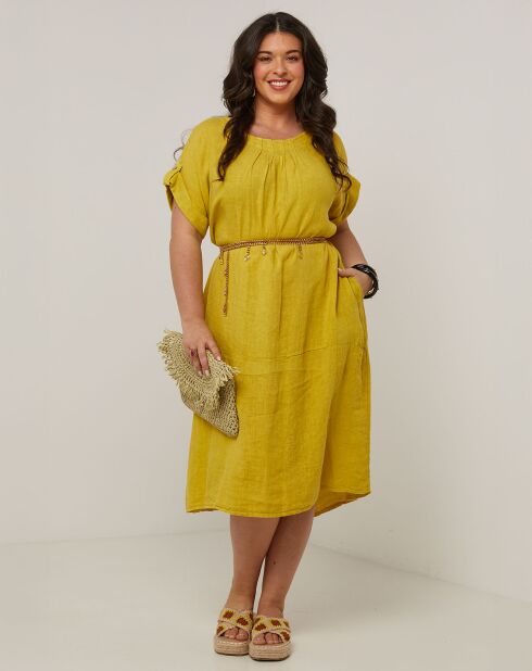 Robe 100% Lin Ranya safran