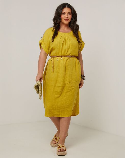Robe 100% Lin Ranya safran