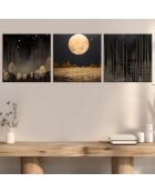 Tableau décoratif doré/noir - 30x30 cm