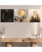 Tableau décoratif doré/noir - 30x30 cm