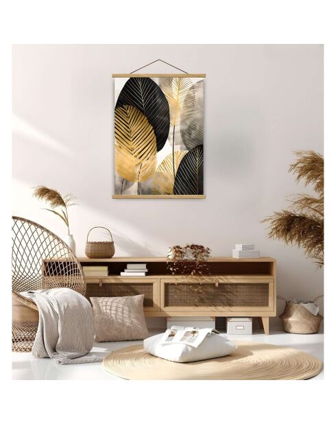 Tableau décoratif doré/noir/argenté - 50x70 cm