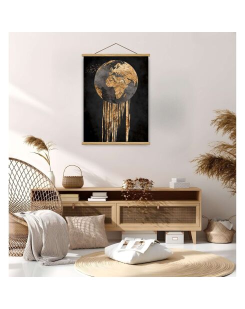 Tableau décoratif doré/noir/argenté - 50x70 cm