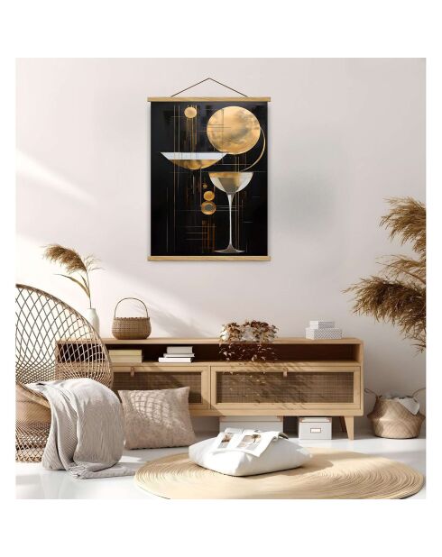 Tableau décoratif doré/noir/argenté - 50x70 cm