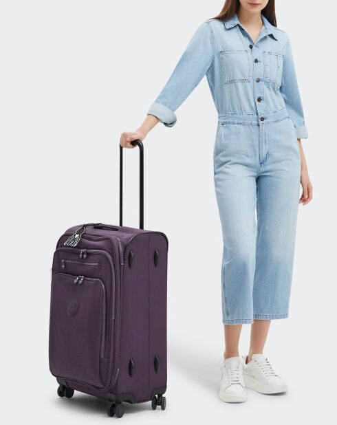 Valise à roulettes New Youri Spin M violette - 68x42x30 cm