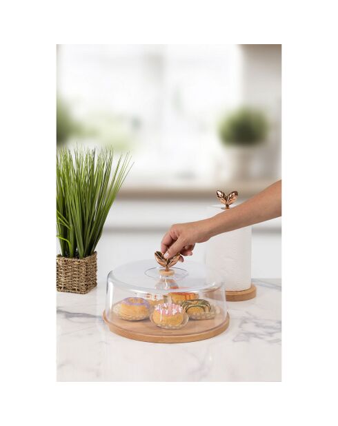 PRINTEMPS D'OR supporto in legno di faggio per scatole per torte/formaggi - 31x22 cm