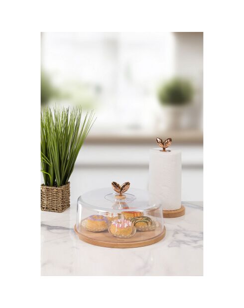 PRINTEMPS D'OR supporto in legno di faggio per scatole per torte/formaggi - 31x22 cm