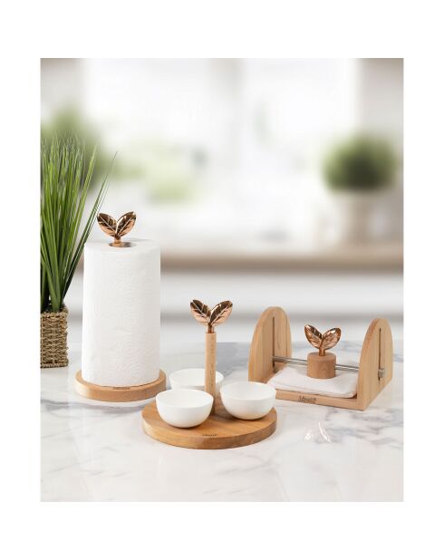 Portatovaglioli PRINTEMPS D'OR in legno di faggio - 20x18x12 cm