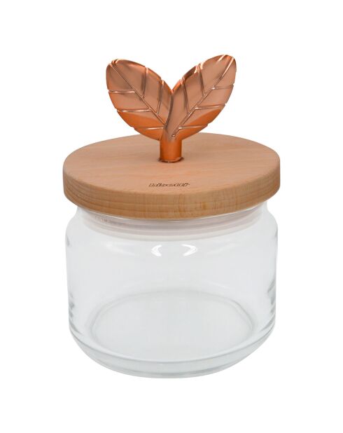 Pot en verre avec bouchon en bois de hêtre PRINTEMPS D'OR bois - 0.75L
