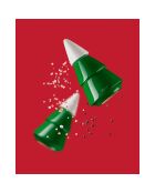 Moulin arbre de noel vert/blanc - 15.5 cm