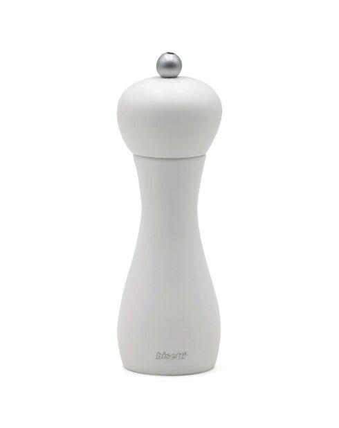 Moulin à sel en bois  blanc - 18 cm