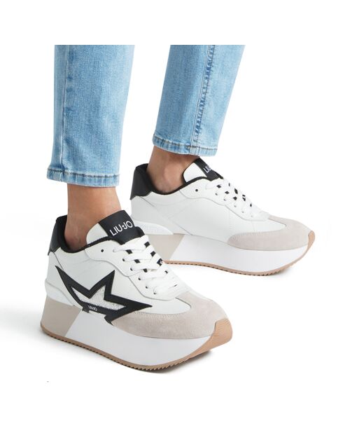 Baskets en Cuir Dreamy blanc/noir