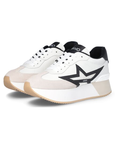 Baskets en Cuir Dreamy blanc/noir