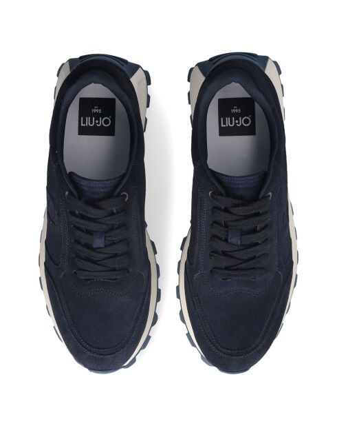 Baskets en Cuir Running bleues