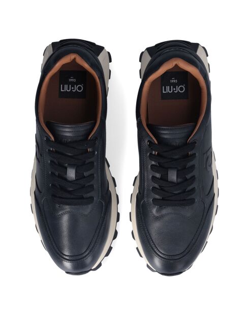 Baskets en Cuir Running bleues