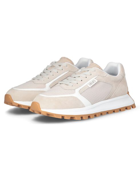 Baskets en Cuir Running sable