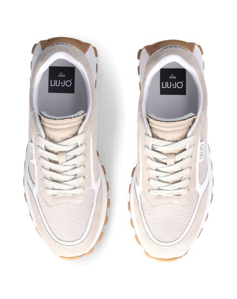 Baskets en Cuir Running sable