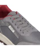 Baskets en Cuir Running gris/bordeaux