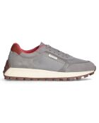 Baskets en Cuir Running gris/bordeaux