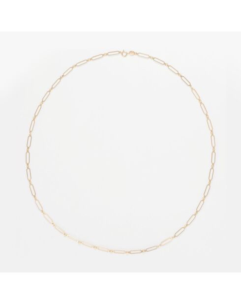 Collier Paperclip or jaune