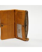 Sac besace en Cuir Priti jaune moutarde - 19.5x11x3 cm