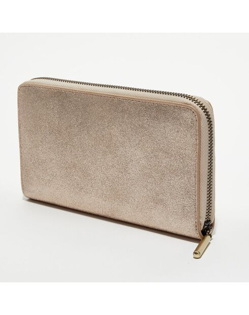 Portefeuille en Cuir Patsy V rose - 21x12.5x2.5 cm
