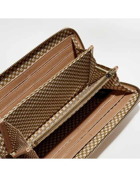 Portefeuille en Cuir Patsy V rose - 21x12.5x2.5 cm