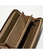 Portefeuille en Cuir Patsy D vert kaki olive - 21x12.5x2.5 cm