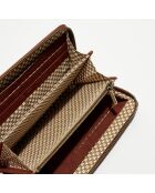 Portefeuille en Cuir Patsy D marron terre - 21x12.5x2.5 cm