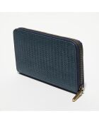 Portefeuille en Cuir Patsy D bleu paon - 21x12.5x2.5 cm
