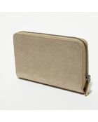 Portefeuille en Cuir Patsy V taupe - 21x12.5x2.5 cm