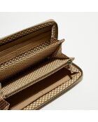 Portefeuille en Cuir Patsy V taupe - 21x12.5x2.5 cm