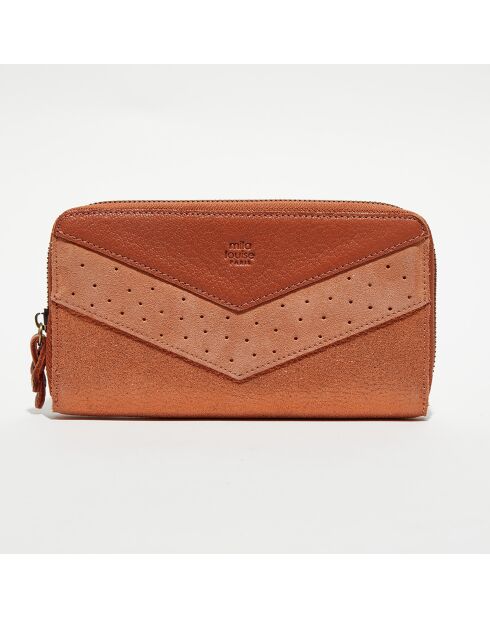 Portefeuille en Cuir Patsy Pumpkin orange - 21x12.5x2.5 cm