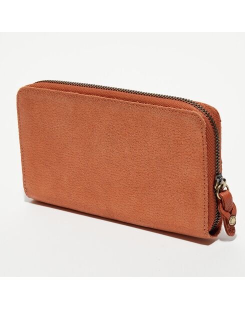 Portefeuille en Cuir Patsy Pumpkin orange - 21x12.5x2.5 cm