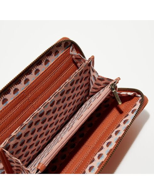 Portefeuille en Cuir Patsy Pumpkin orange - 21x12.5x2.5 cm