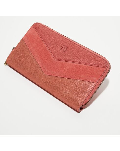 Portefeuille en Cuir Patsy V rouge - 21x12.5x2.5 cm
