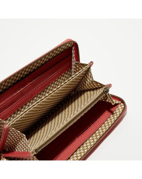 Portefeuille en Cuir Patsy V rouge - 21x12.5x2.5 cm