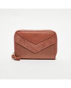 Portefeuille en Cuir Pat rose - 14x10x2.5 cm