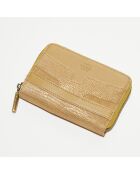 Portefeuille en Cuir Roe L beige - 14x10x2.5 cm