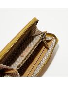 Portefeuille en Cuir Roe L beige - 14x10x2.5 cm