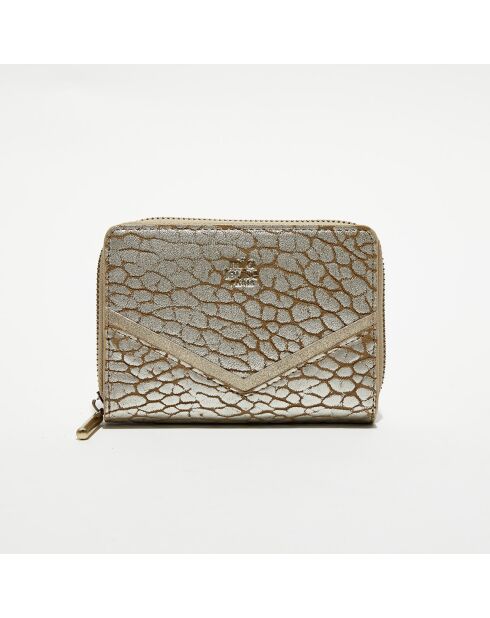 Compagnon en Cuir Rome J taupe - 14x10x3.5 cm